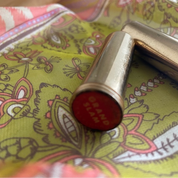 2 vintage ‘40s Lucien Lelong lipstick brass bullet case, Nicole Pink, Grand Slam - Picture 2 of 9
